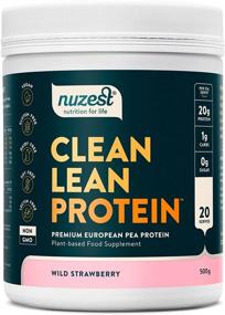 img 4 attached to Дикая земляника Clean Lean Protein от Nuzest - премиум веганский протеиновый порошок с европейским золотым горошком - без молочных продуктов, без глютена, без ГМО - естественно подслащенный - 20 порций, 17,6 унций.