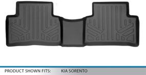 img 2 attached to 🚗 SMARTLINER All Weather Custom Fit Black Floor Mat Liner Set for 2021 Kia Sorento - 2nd Row Bench Seat Compatibility