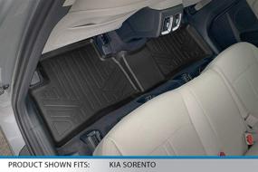 img 3 attached to 🚗 SMARTLINER All Weather Custom Fit Black Floor Mat Liner Set for 2021 Kia Sorento - 2nd Row Bench Seat Compatibility