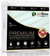 eco home usa premium mattress pad protector for 🌿 king size beds - waterproof vinyl-free cover with terry cotton topper logo
