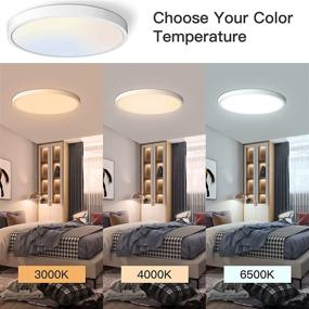 img 1 attached to 🔆 12 Inch LED Round Flat Panel Light: Powerful 20W (200W Traditional Light Equiv), Adjustable 3000K/4000K/6500K CCT, Ideal Flush Mount for Kitchen, Bedroom, Laundry, Closet Room