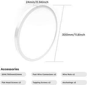 img 2 attached to 🔆 12 Inch LED Round Flat Panel Light: Powerful 20W (200W Traditional Light Equiv), Adjustable 3000K/4000K/6500K CCT, Ideal Flush Mount for Kitchen, Bedroom, Laundry, Closet Room