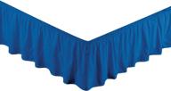 🛏️ sheets & beyond super soft solid bedroom brushed microfiber 14 inch drop elastic pleated ruffled bedding bed skirt in royal blue for queen/king size logo