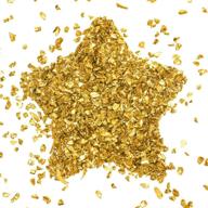 🔥 300g gold metallic crushed glass - irregular 2-4mm chip sprinkles, chunky glitter nail sequins, flakes for diy nail crafts, epoxy resin vase stuffing, phone case scrapbook, and jewelry decoration logo