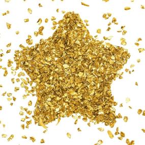 img 4 attached to 🔥 300g Gold Metallic Crushed Glass - Irregular 2-4mm Chip Sprinkles, Chunky Glitter Nail Sequins, Flakes for DIY Nail Crafts, Epoxy Resin Vase Stuffing, Phone Case Scrapbook, and Jewelry Decoration