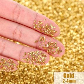 img 2 attached to 🔥 300g Gold Metallic Crushed Glass - Irregular 2-4mm Chip Sprinkles, Chunky Glitter Nail Sequins, Flakes for DIY Nail Crafts, Epoxy Resin Vase Stuffing, Phone Case Scrapbook, and Jewelry Decoration