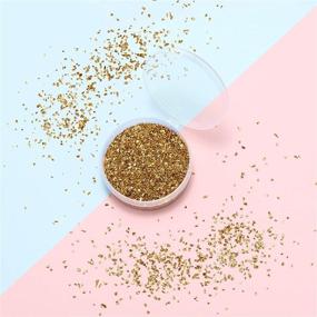 img 3 attached to 🔥 300g Gold Metallic Crushed Glass - Irregular 2-4mm Chip Sprinkles, Chunky Glitter Nail Sequins, Flakes for DIY Nail Crafts, Epoxy Resin Vase Stuffing, Phone Case Scrapbook, and Jewelry Decoration