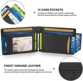 img 3 attached to 👔 Minimalist RFID Blocking Leather Wallet for Men - Premium Men's Accessories: Card Cases & Money Organizers