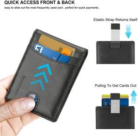 img 2 attached to 👔 Minimalist RFID Blocking Leather Wallet for Men - Premium Men's Accessories: Card Cases & Money Organizers