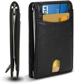 img 4 attached to 👔 Minimalist RFID Blocking Leather Wallet for Men - Premium Men's Accessories: Card Cases & Money Organizers