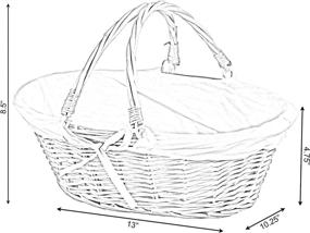 img 1 attached to 🧺 Oval Willow Basket with Convenient Double Drop Down Handles - A Perfect Storage Solution