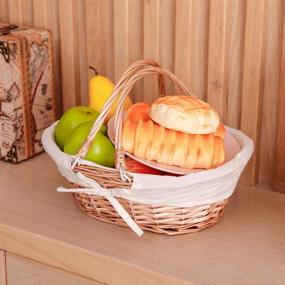 img 3 attached to 🧺 Oval Willow Basket with Convenient Double Drop Down Handles - A Perfect Storage Solution