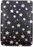 📱 ucolor phone card holder black gold glitter star sleeves pu leather wallet pocket credit id case pouch with 3m adhesive sticker for iphone, samsung galaxy, and android phones logo