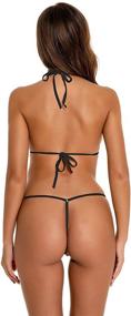 img 2 attached to 👙 Oneheekini Sexy Halterneck Mini Micro Bra & Charming Bikini G-String Set for Women