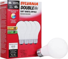 img 4 attached to Sylvania Halogen A19 Light Bulb, 60W Equivalent, Energy 💡 Efficient 43W, 610 Lumens, Soft White 2750K - 4 Pack (75541)