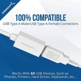 img 2 attached to 🔌 Sabrent 3ft USB 3.0 Extension Cable - A-Male to A-Female [White, 22AWG]