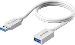 img 4 attached to 🔌 Sabrent 3ft USB 3.0 Extension Cable - A-Male to A-Female [White, 22AWG]