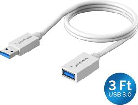 img 3 attached to 🔌 Sabrent 3ft USB 3.0 Extension Cable - A-Male to A-Female [White, 22AWG]