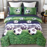 🥅 enjohos 3d soccer bedding twin football comforter set for kids - cool duvet lightweight bedroom decor - 3pcs bed set with 1 comforter and 2 pillow shams logo