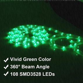 img 3 attached to 🎄 16ft Waterproof Connectable Strip Lighting Green Rope Lights - Indoor Outdoor Mood Tube Lighting for Christmas, Holiday, Home, Garden, Patio, Party Decoration