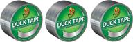 🦆 duck 280621 metallic chrome duct tape, 1.88 inches x 10 yards, single roll, 3 pack logo