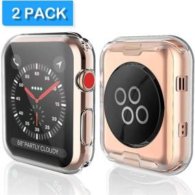 img 3 attached to Чехол для защиты экрана Apple Watch серии Julk Series 3 38 мм - HD прозрачный ультратонкий чехол из TPU (2 шт.) для общей защиты.