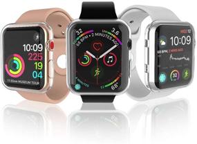 img 2 attached to Чехол для защиты экрана Apple Watch серии Julk Series 3 38 мм - HD прозрачный ультратонкий чехол из TPU (2 шт.) для общей защиты.