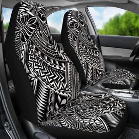 img 4 attached to 🚗 Revamp Your Car's Interior with Advocator Tribal Islander Polynesian Tattoo Samoan Tribal Seat Covers for Women- Set of 2 Universal Fit for Sedan and SUV