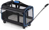 🐾 youthink pet wheels rolling carrier: convenient travel solution for pets up to 20 lbs, with extendable handle & detachable fleece bed - best in black 20"x12"x11 logo