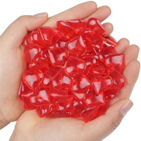 img 2 attached to 💖 Romantic & Festive: Fangoo 110-Piece Red Acrylic Heart Gems for Valentine's Day Decor & Weddings - 8OZ Bright Red Home Decor, Vase Filler & Table Scatter