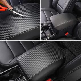 img 1 attached to INTGET Car Center Console Armrest Cover For 2021 2022 Ford Explorer Accessories 2020 Leather Middle Arm Rest Dog Seat Cover Console Lid Protector(Carbon Fiber Leather)