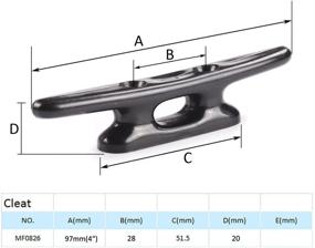 img 3 attached to ⚓ MIZUGIWA Nylon Cleat 4" Black 4 Pack: Secure Mooring Solution for Boats and More!