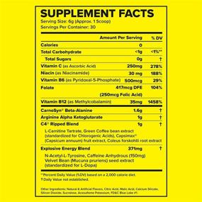 img 3 attached to 💪 C4 Ripped Pre Workout Powder ICY Blue Razz: Creatine-Free & Sugar-Free Energy Supplement for Men & Women, 150mg Caffeine + Beta Alanine for Weight Loss, 30 Servings