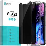 🔒 syncwire приватный защитный экран для iphone 11 pro max/xs max (набор из 2 штук) - анти шпионское стеклянное плёнка с твёрдостью 9h и установкой без пузырьков логотип