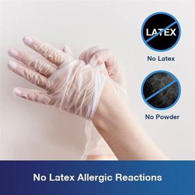 img 2 attached to 🧤 AZchose Heavy-Duty Latex-Free Disposable Gloves for Kitchen and Cleaning - Powder-Free, Clear