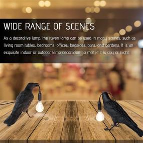 img 2 attached to 🕊️ Lifelike Resin Raven Table Lamp - Crow Desk Light for Bedroom Living Room Decor, Birds Table Light for Bedside (Black)-KJYZDYZQ