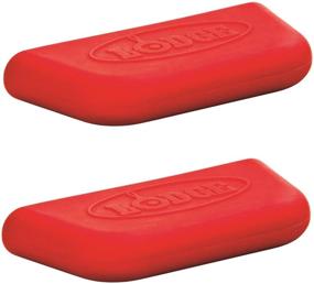 img 1 attached to Набор из 2 держателей ручек Lodge Silicone Assist в красном цвете
