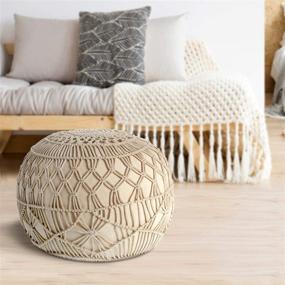 img 1 attached to Resources POUFS99707NAT1814 Macramé Ottoman Natural