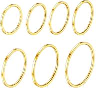 💍 7-28pcs thin band ring set for women stainless steel - stackable midi rings, 1mm width, comfort fit size 4 to 10 logo