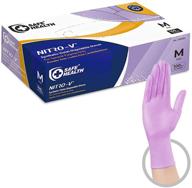 🧤 safe health nitro-v nitile-vinyl gloves: industrial grade for housework, latex powder-free & disposable - violet synthetic gloves logo