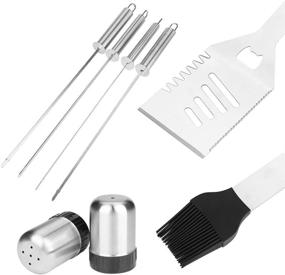 img 1 attached to FLOLATIDIA BBQ Tools Set - Barbecue Utensils Kit with Extra Strong Stainless Steel Construction and Aluminum Storage Case - Outdoor Grill Accessories for Men - Ideal Father's Day Gift (24 pieces)