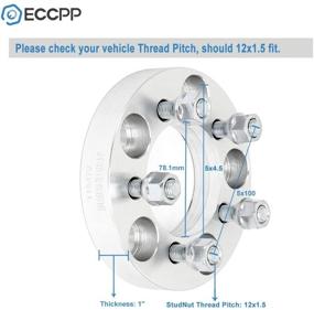 img 3 attached to 🔧 Улучшите характеристики колес с помощью адаптеров для увеличения межболтового расстояния ECCPP 4X 1 дюйм - 5 отверстий 5x4.5 до 5x100, 5x114.3 до 5x100 - идеально подходят для Toyota Corolla и Matrix 2003-2011 - в комплекте шпильки 12x1.5