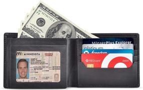 img 2 attached to Secure and Stylish: High Capacity Leather Blocking Wallet for Men