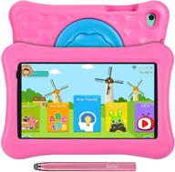 8 inch kids tablet with anti-blue light android 11 go - 2+32gb kidoz pre-installed - eye protection hd display - wifi - active pen (pink) logo