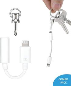 img 4 attached to 🔌 Донгл Денглер 3,5 мм адаптер для гнезда наушников + брелок - универсальная совместимость с устройствами iPhone (брелок + кабель - 1 шт.)