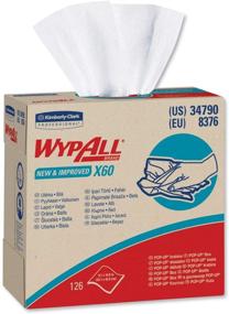 img 4 attached to Efficient WypAll 34790CT X60 Wipers: POP-UP Box, White 126/Box - Superior Cleaning Solution