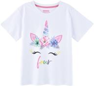 🦄 adorable unicorn 4th birthday t-shirt: vibrantly printed girls' clothing! logo