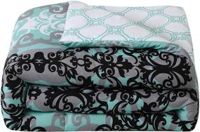 img 3 attached to 💧 Carmela Home Studio 17 Downton 7-Piece Full/Queen Comforter Set in Aqua Blue