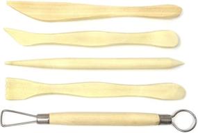 img 4 attached to Honbay 5-Piece Wooden Mini Modeling Tools: Ideal Clay Sculpture Tools for Cutting, Carving, and Smoothing
