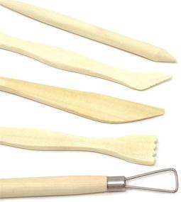 img 2 attached to Honbay 5-Piece Wooden Mini Modeling Tools: Ideal Clay Sculpture Tools for Cutting, Carving, and Smoothing
